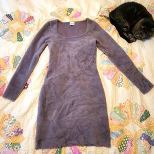 Sunday Best fuzzy lilac bodycon dress